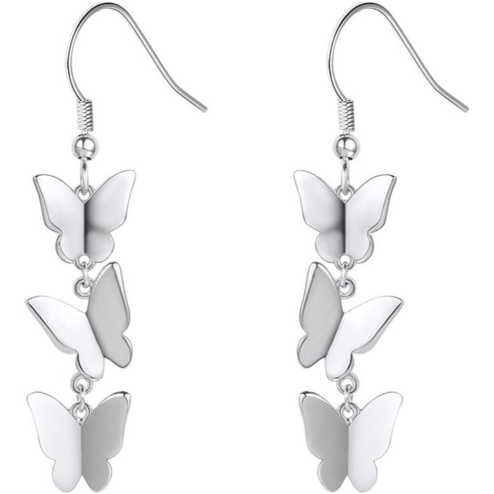 925 Silver Cute Animal Dangle Earrings - Butterfly, Panda, Pig, Dog, Cat